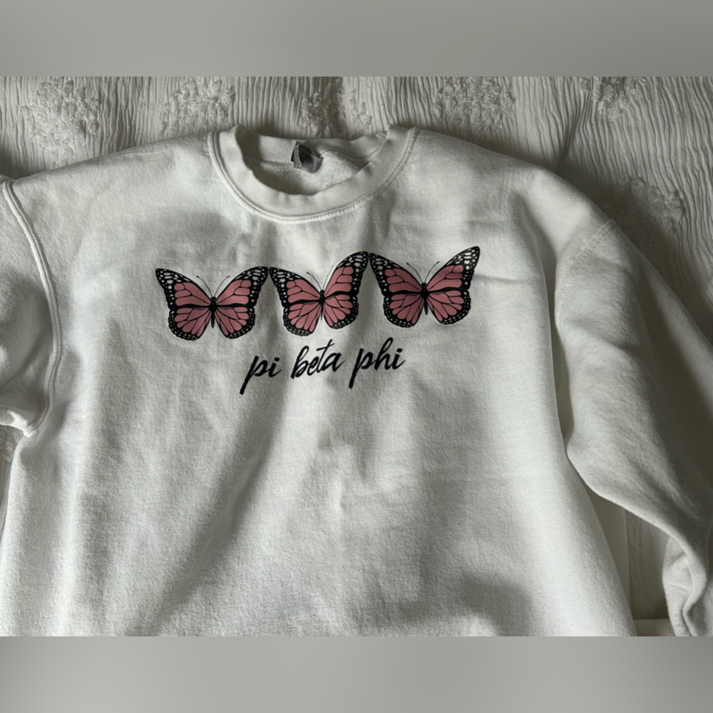 Pi beta phi crew neck with butterflies